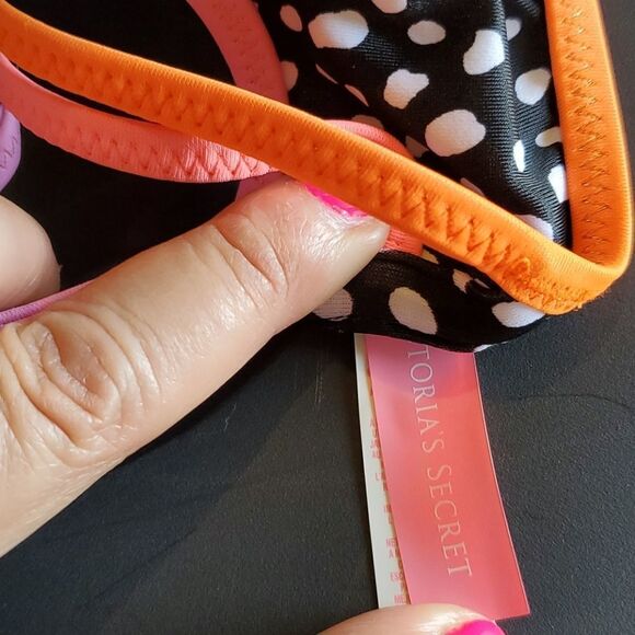 Victoria Secret Bikini Top 32B Black Pink - Picture 5 of 5